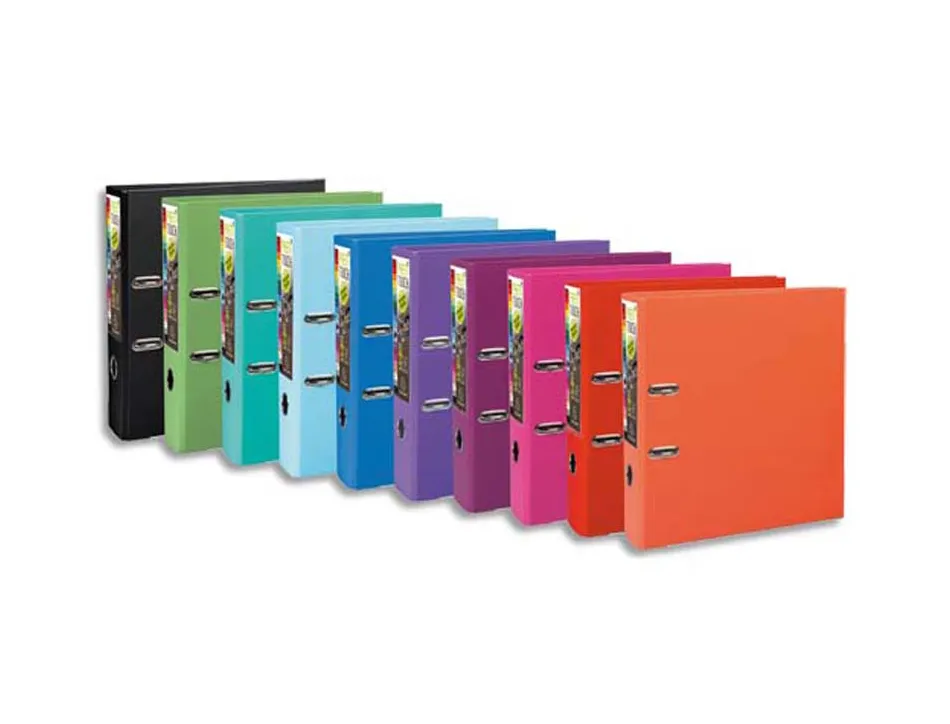 Classeur levier exacompta prem'touch polypropylène a4+dos 80mm couleurs assortis tendance