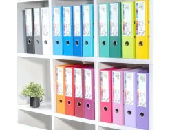 Classeur levier exacompta prem'touch polypropylène a4+dos 80mm couleurs assortis tendance