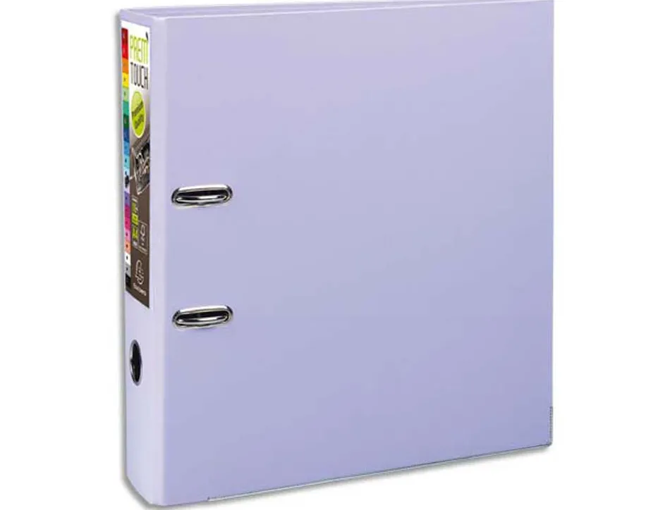Classeur levier exacompta prem'touch polypropylène a4+ 32x30cm dos 8cm bouton poussoir coloris lilas