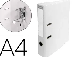 Classeur levier exacompta carton recouvert pvc a4 32x29cm dos 7cm étiquette porte-étiquette coloris blanc