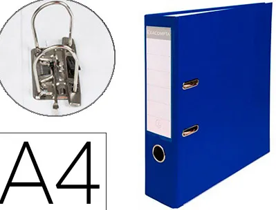 Classeur levier exacompta a4 polypropylène 22/10e dos 80mm coloris bleu foncé