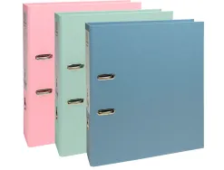 Classeur levier exacompta prem'touch autentik carton recycle a4 dos 8cm bouton poussoir coloris assortis