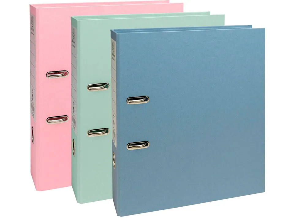 Classeur levier exacompta prem'touch autentik carton recycle a4 dos 8cm bouton poussoir coloris assortis