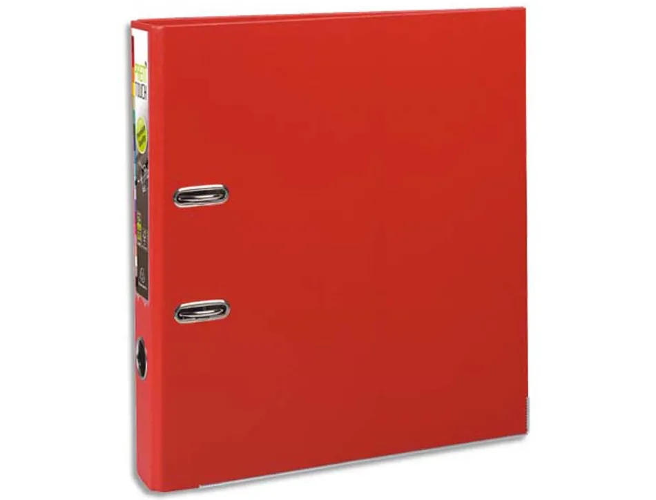 Classeur levier exacompta prem'touch polypropylène a4+ 32x30cm dos 8cm bouton poussoir coloris rouge