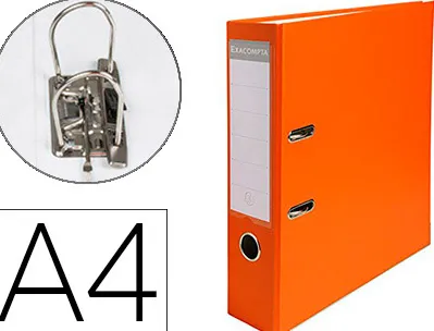 Classeur levier exacompta a4 polypropylène 22/10e dos 80mm coloris orange