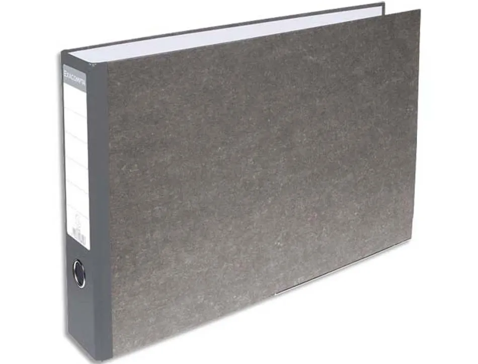 Classeur levier exacompta carton recouvert papier marbré a3 horizontal 32x48cm dos gris 8cm coloris gris