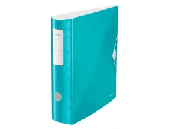 Classeur levier leitz wow 180º active 318x312mm polyfoam dos 75mm oeillet préhension griffes blocage 600f coloris bleu