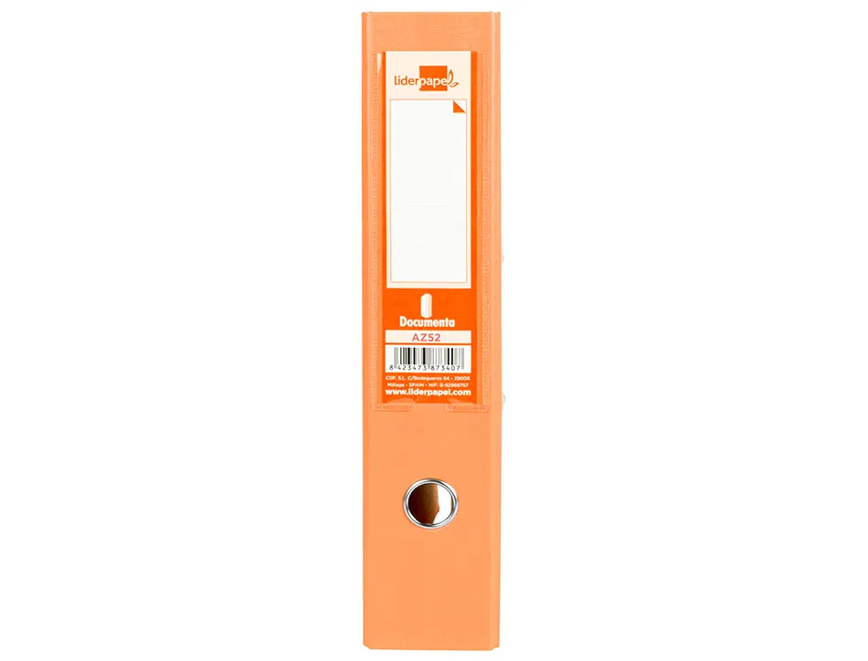 Classeur levier liderpapel documenta a4+ carton remborde dos 75mm rado metallique coloris orange