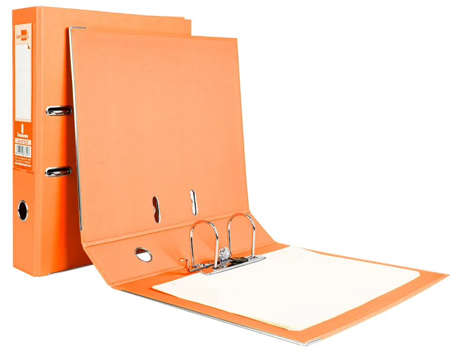 Classeur levier liderpapel documenta a4+ carton remborde dos 75mm rado metallique coloris orange