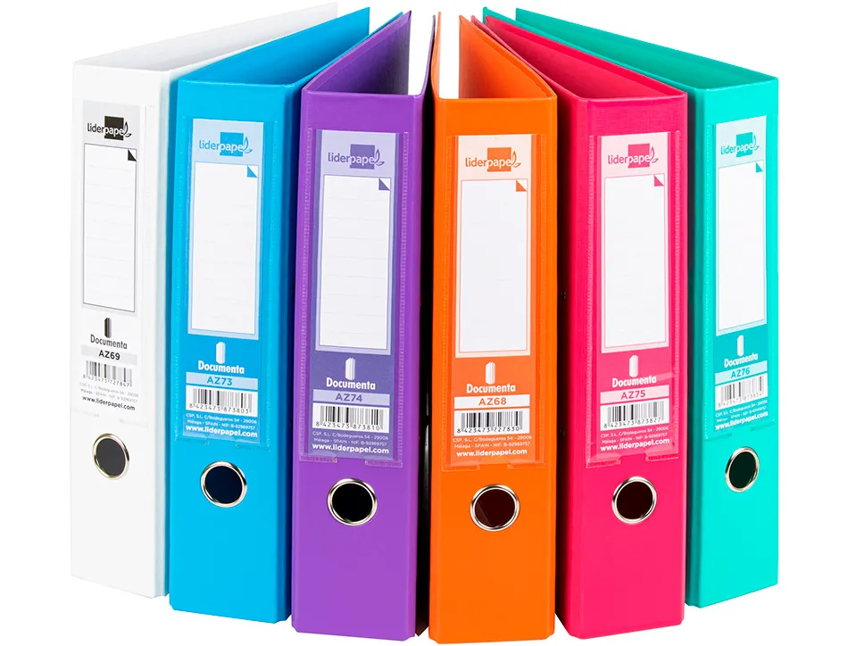Classeur levier liderpapel a4 documenta carton rembordé 1,9mm dos 75mm rado métallique coloris assortis trending