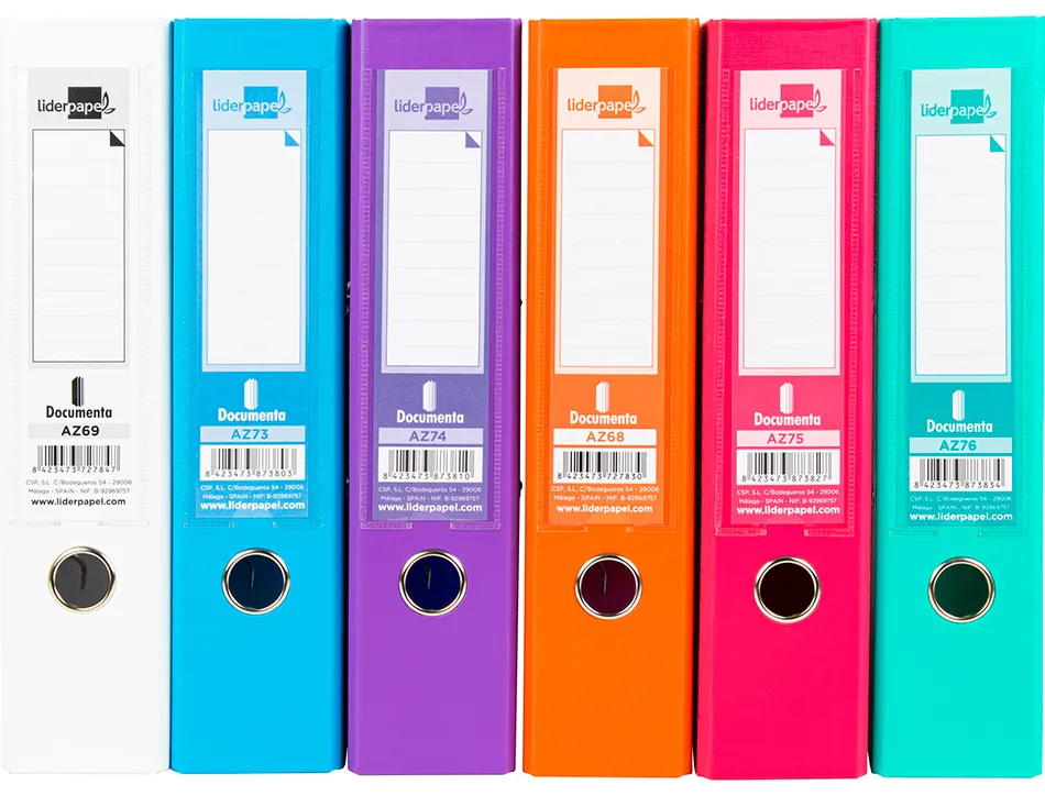 Classeur levier liderpapel a4 documenta carton rembordé 1,9mm dos 75mm rado métallique coloris assortis trending