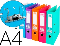 Classeur levier liderpapel a4 documenta carton rembordé 1,9mm dos 75mm rado métallique coloris assortis trending