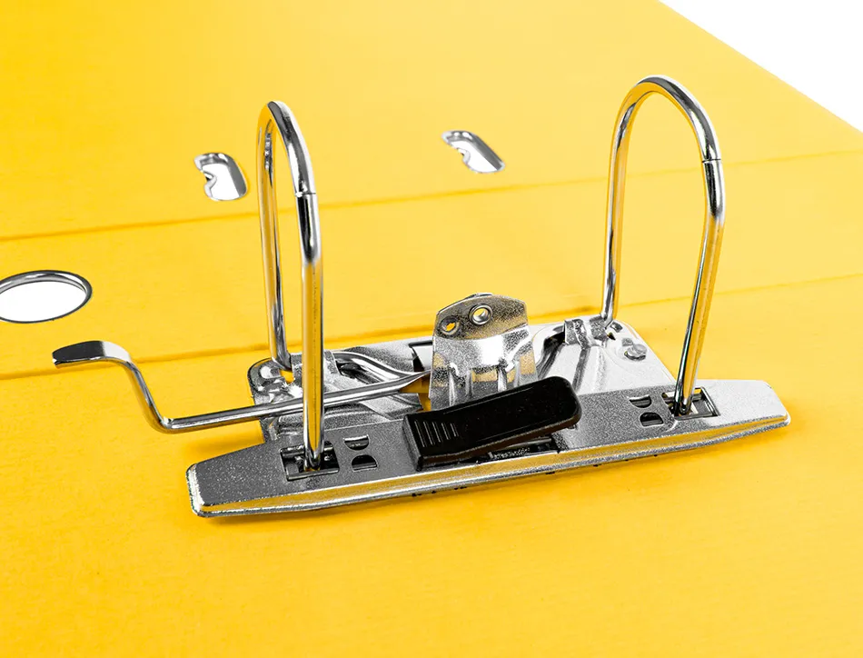 Classeur levier liderpapel documenta a4+ carton remborde dos 75mm rado metallique coloris jaune