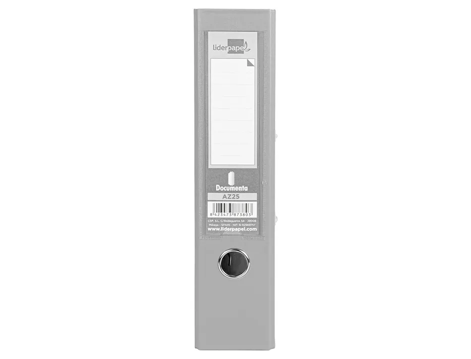 Classeur levier liderpapel a4 documenta carton rembordé 1,9mm dos 52mm rado métallique coloris gris