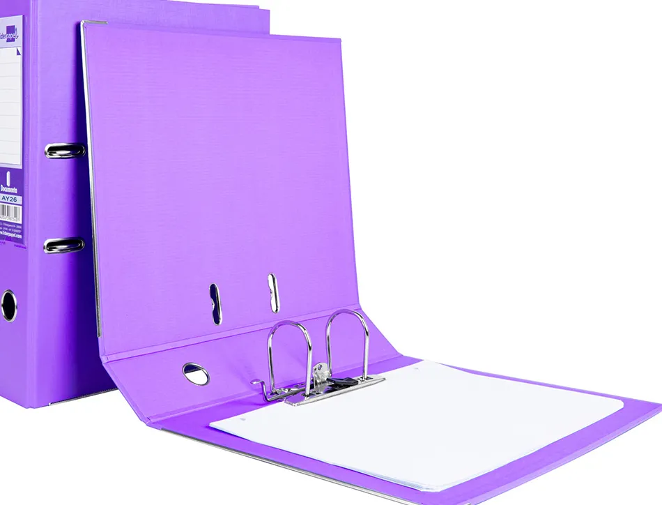 Classeur levier liderpapel documenta a4+ carton remborde dos 75mm rado metallique coloris lilas