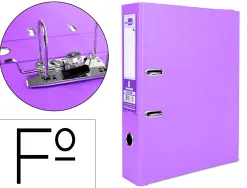 Classeur levier liderpapel documenta a4+ carton remborde dos 75mm rado metallique coloris lilas