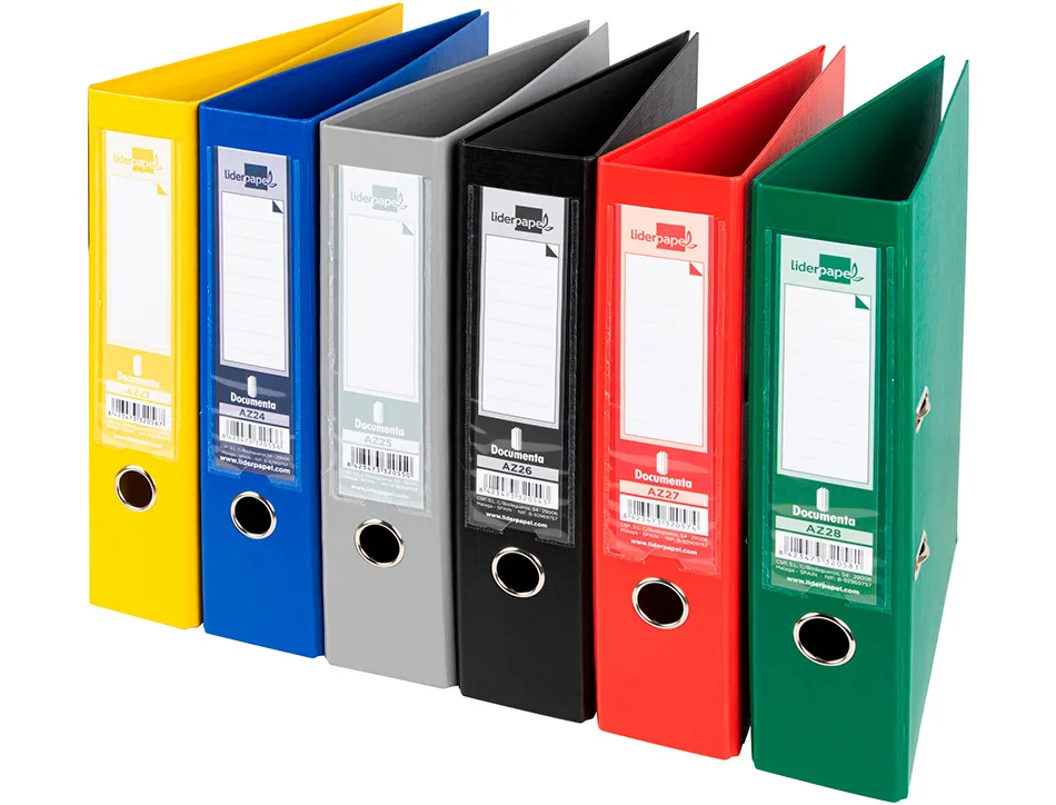 Classeur levier liderpapel a4 documenta carton rembordé 1,9mm dos 75mm rado métallique coloris assortis classiques