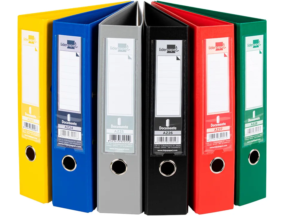 Classeur levier liderpapel a4 documenta carton rembordé 1,9mm dos 75mm rado métallique coloris assortis classiques