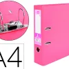 Classeur levier liderpapel a4 documenta carton rembordé 1,9mm dos 75mm rado métallique coloris rose