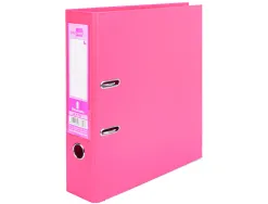 Classeur levier liderpapel a4 documenta carton rembordé 1,9mm dos 75mm rado métallique coloris rose