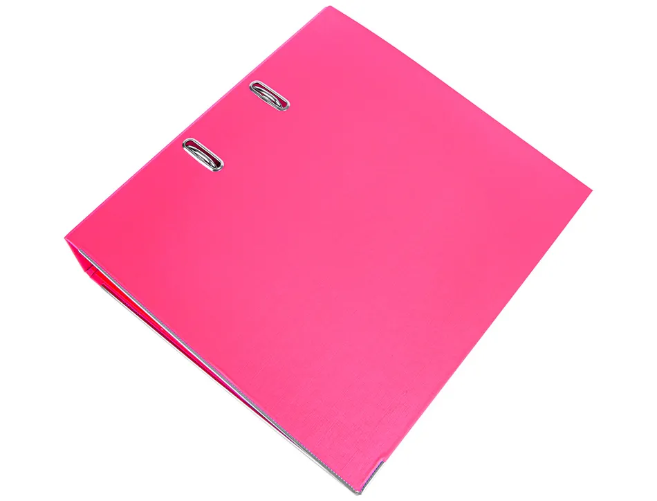 Classeur levier liderpapel a4 documenta carton rembordé 1,9mm dos 75mm rado métallique coloris rose