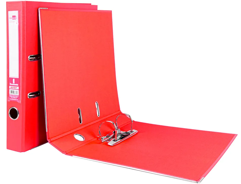 Classeur levier liderpapel a4 documenta carton rembordé 1,9mm dos 52mm rado métallique coloris rouge