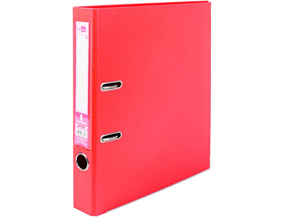 Classeur levier liderpapel a4 documenta carton rembordé 1,9mm dos 52mm rado métallique coloris rouge