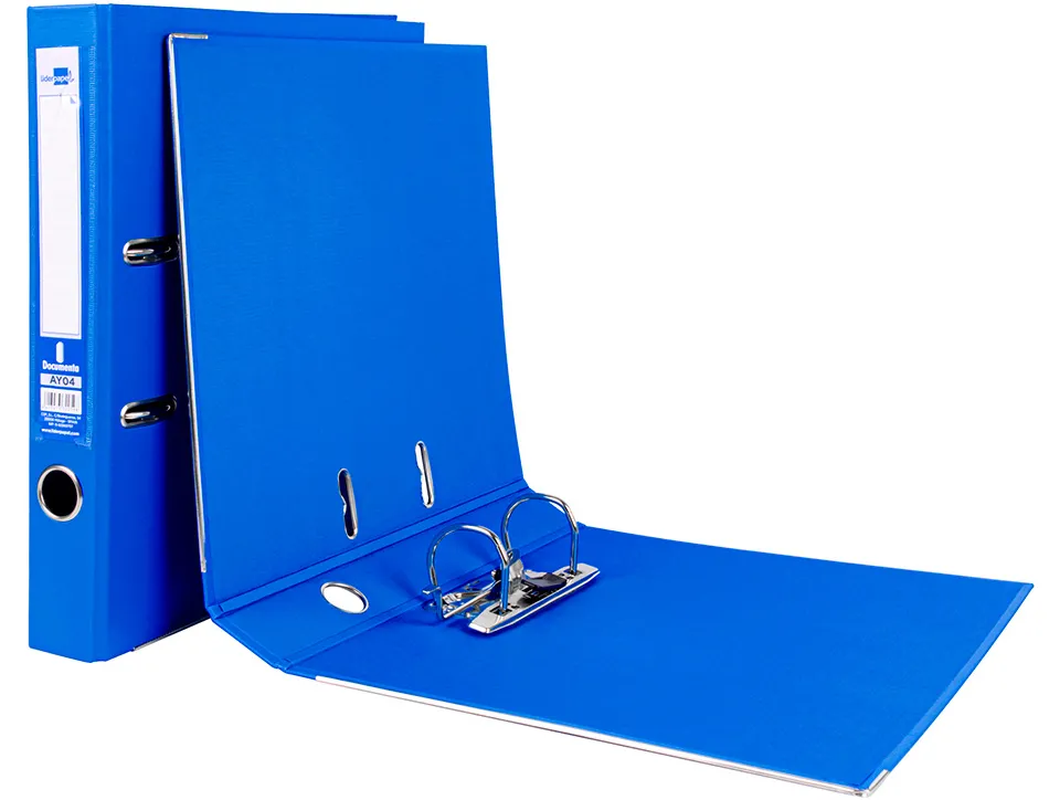 Classeur levier liderpapel a4 documenta carton rembordé 1,9mm dos 52mm rado métallique coloris bleu