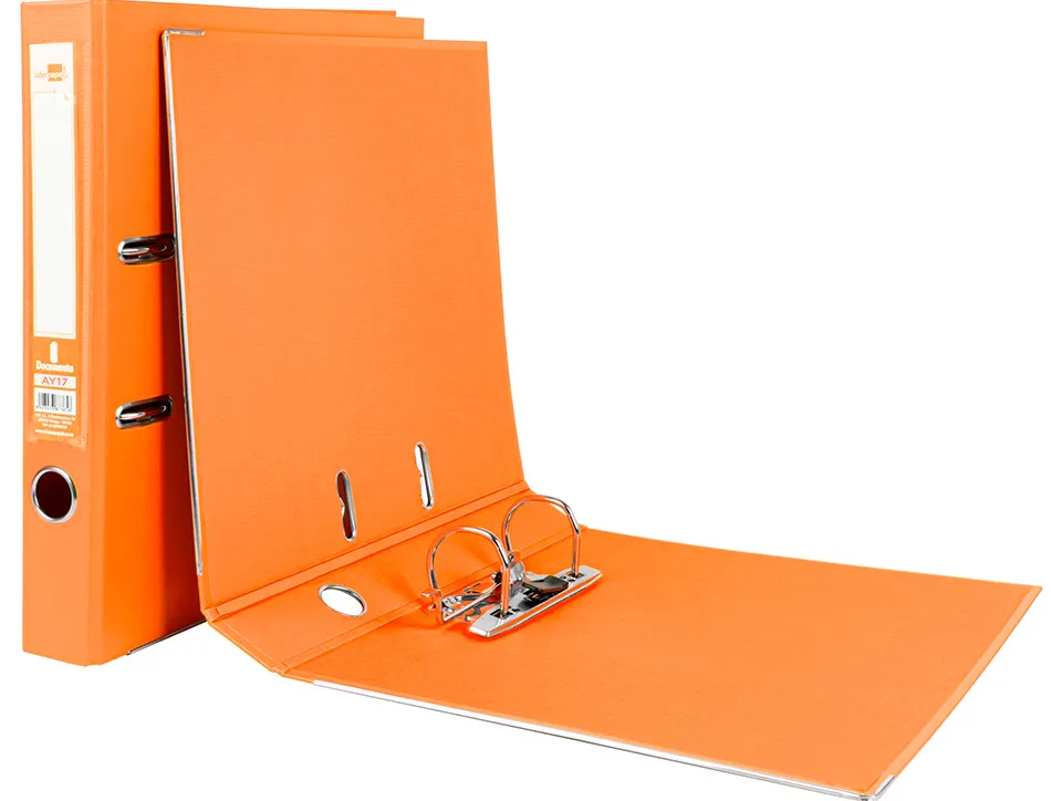 Classeur levier liderpapel a4 documenta carton rembordé 1,9mm dos 52mm rado métallique coloris orange