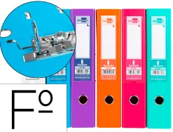 Classeur levier liderpapel documenta a4+ carton remborde dos 75mm rado metallique coloris assortis trending