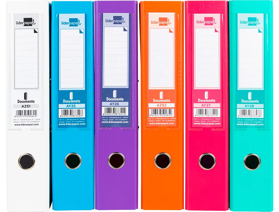 Classeur levier liderpapel documenta a4+ carton remborde dos 75mm rado metallique coloris assortis trending