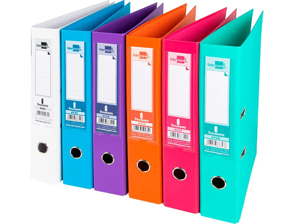 Classeur levier liderpapel documenta a4+ carton remborde dos 75mm rado metallique coloris assortis trending