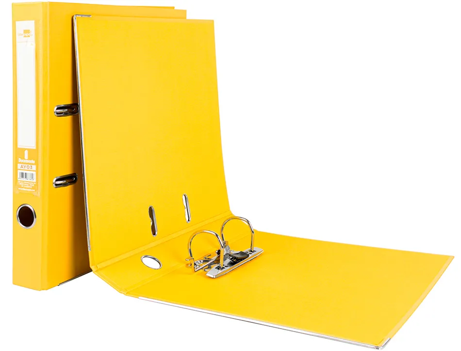 Classeur levier liderpapel a4 documenta carton rembordé 1,9mm dos 52mm rado métallique coloris jaune