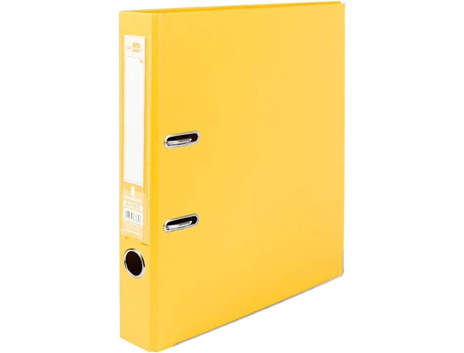 Classeur levier liderpapel a4 documenta carton rembordé 1,9mm dos 52mm rado métallique coloris jaune