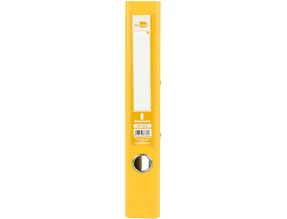 Classeur levier liderpapel a4 documenta carton rembordé 1,9mm dos 52mm rado métallique coloris jaune
