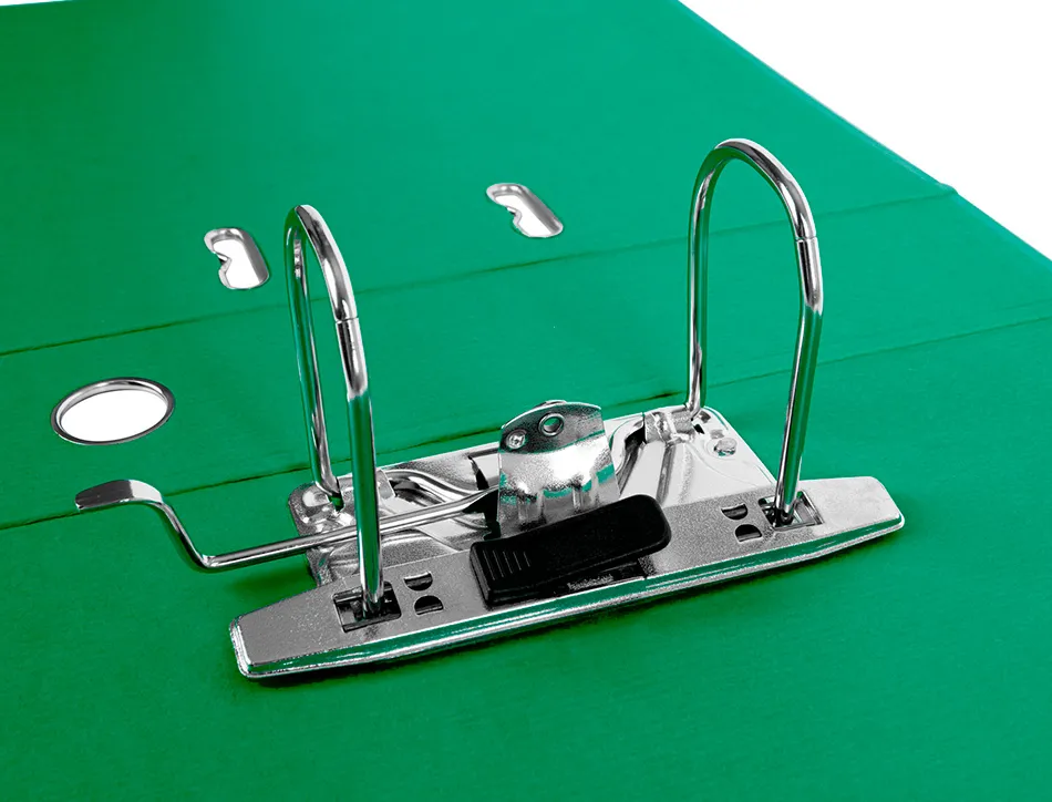 Classeur levier liderpapel a4 documenta carton rembordé 1,9mm dos 75mm rado métallique coloris vert