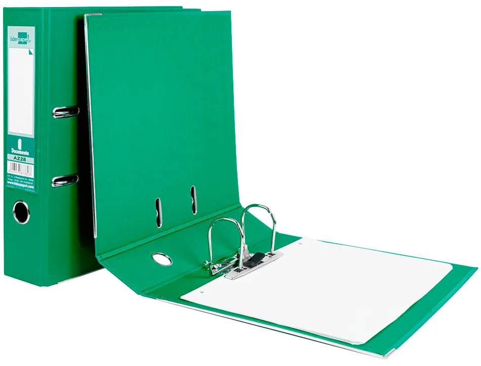 Classeur levier liderpapel a4 documenta carton rembordé 1,9mm dos 75mm rado métallique coloris vert
