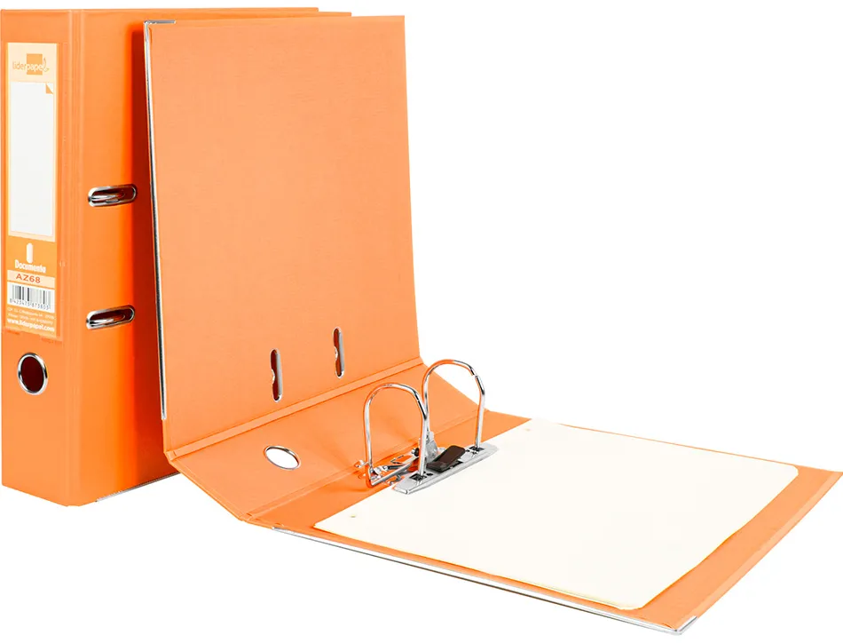 Classeur levier liderpapel a4 documenta carton rembordé 1,9mm dos 75mm rado métallique coloris orange