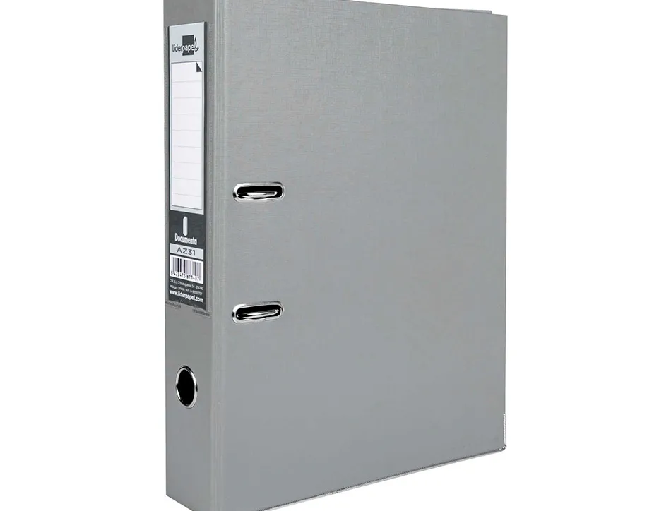 Classeur levier liderpapel documenta a4+ carton remborde dos 75mm rado metallique coloris gris
