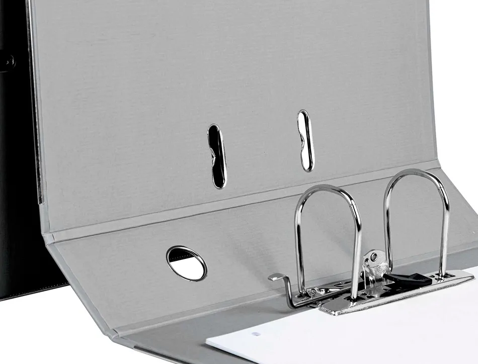 Classeur levier liderpapel documenta a4+ carton remborde dos 75mm rado metallique coloris gris