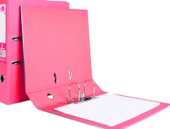 Classeur levier liderpapel documenta a4+ carton remborde dos 75mm rado metallique coloris rose