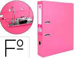 Classeur levier liderpapel documenta a4+ carton remborde dos 75mm rado metallique coloris rose