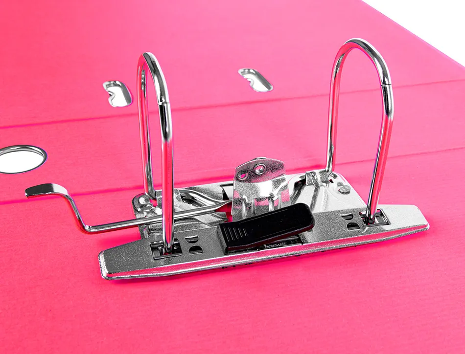 Classeur levier liderpapel documenta a4+ carton remborde dos 75mm rado metallique coloris rose