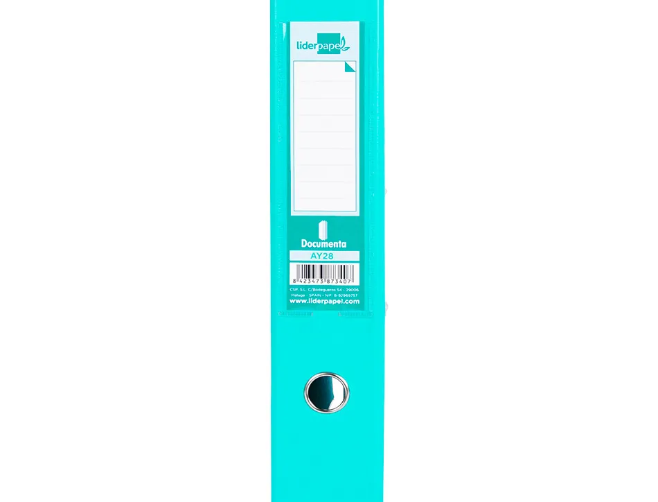 Classeur levier liderpapel documenta a4+ carton remborde dos 75mm rado metallique coloris vert clair