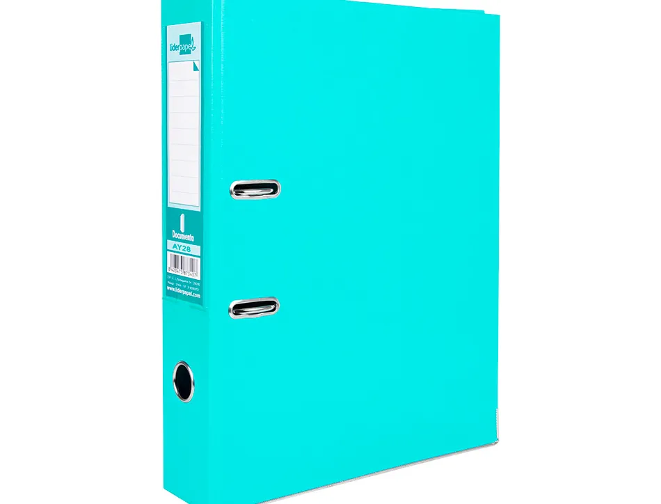 Classeur levier liderpapel documenta a4+ carton remborde dos 75mm rado metallique coloris vert clair