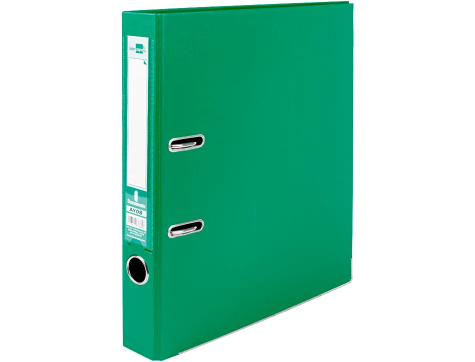 Classeur levier liderpapel a4 documenta carton rembordé 1,9mm dos 52mm rado métallique coloris vert