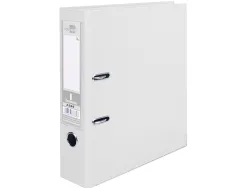 Classeur levier liderpapel a4 documenta carton rembordé pvc 1,9mm dos 75mm rado métallique coloris blanc