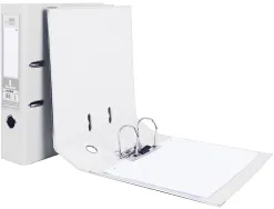 Classeur levier liderpapel a4 documenta carton rembordé pvc 1,9mm dos 75mm rado métallique coloris blanc