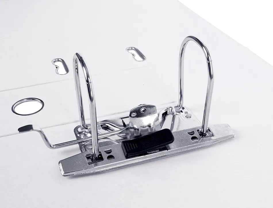 Classeur levier liderpapel a4 documenta carton rembordé pvc 1,9mm dos 75mm rado métallique coloris blanc