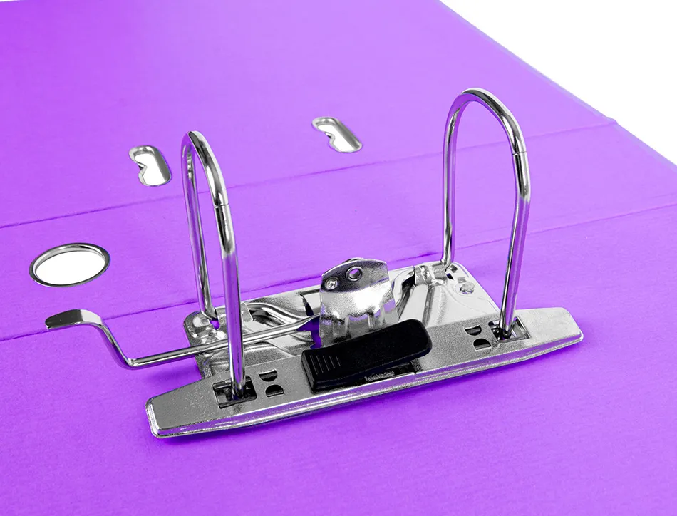 Classeur levier liderpapel a4 documenta carton rembordé 1,9mm dos 75mm rado métallique coloris lilas